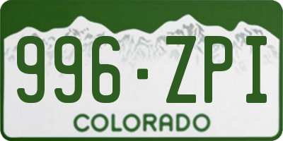 CO license plate 996ZPI