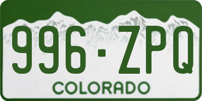 CO license plate 996ZPQ