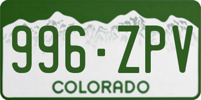 CO license plate 996ZPV
