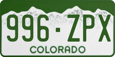 CO license plate 996ZPX