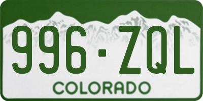 CO license plate 996ZQL