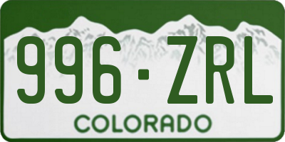 CO license plate 996ZRL
