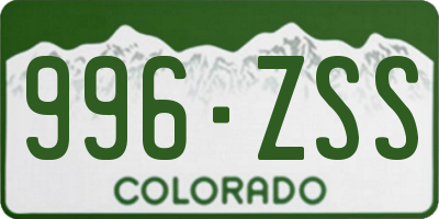CO license plate 996ZSS