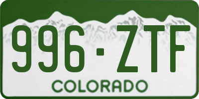 CO license plate 996ZTF