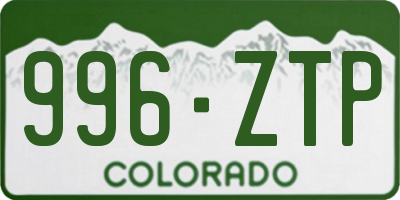 CO license plate 996ZTP