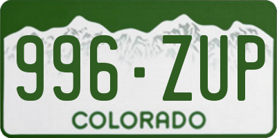 CO license plate 996ZUP