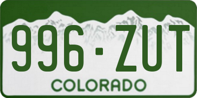 CO license plate 996ZUT