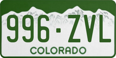 CO license plate 996ZVL