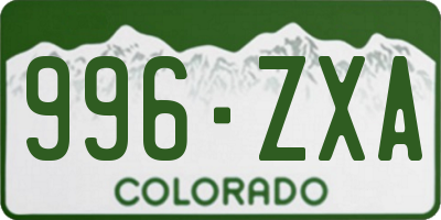 CO license plate 996ZXA