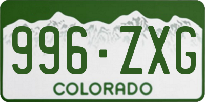 CO license plate 996ZXG