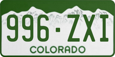 CO license plate 996ZXI