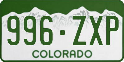 CO license plate 996ZXP