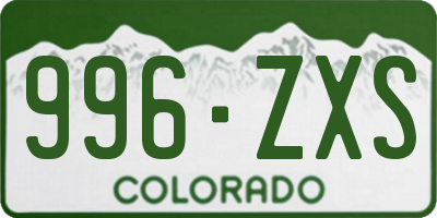 CO license plate 996ZXS