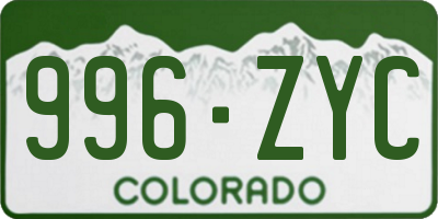 CO license plate 996ZYC