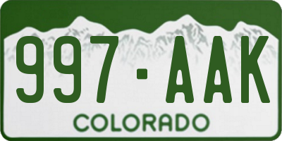 CO license plate 997AAK
