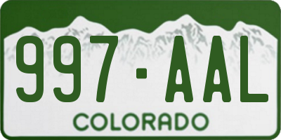 CO license plate 997AAL