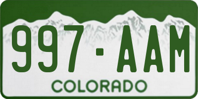 CO license plate 997AAM