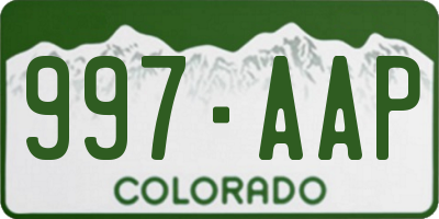 CO license plate 997AAP