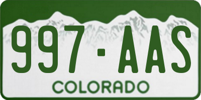 CO license plate 997AAS