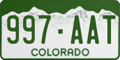 CO license plate 997AAT