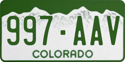 CO license plate 997AAV