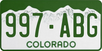 CO license plate 997ABG