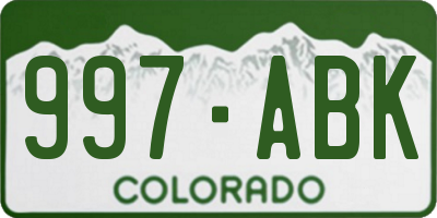 CO license plate 997ABK