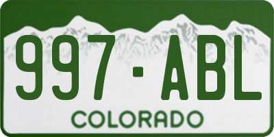 CO license plate 997ABL