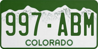 CO license plate 997ABM