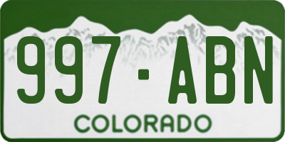 CO license plate 997ABN