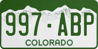 CO license plate 997ABP