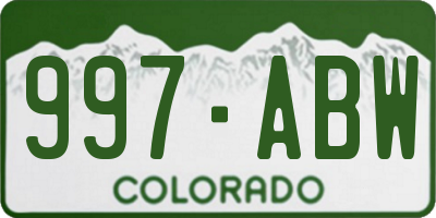 CO license plate 997ABW