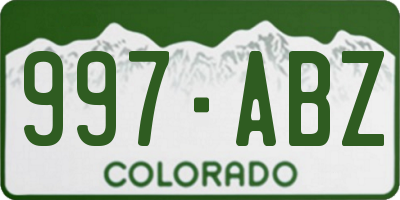 CO license plate 997ABZ