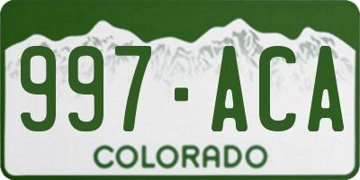 CO license plate 997ACA