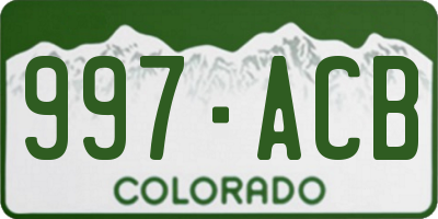 CO license plate 997ACB