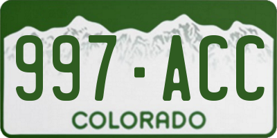 CO license plate 997ACC