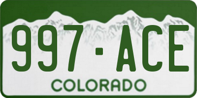 CO license plate 997ACE