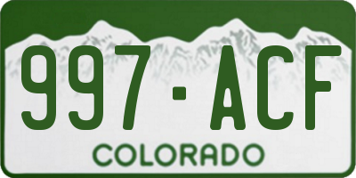 CO license plate 997ACF