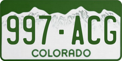 CO license plate 997ACG
