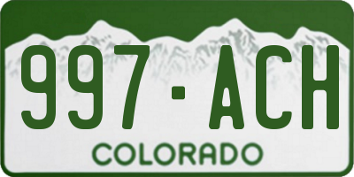 CO license plate 997ACH