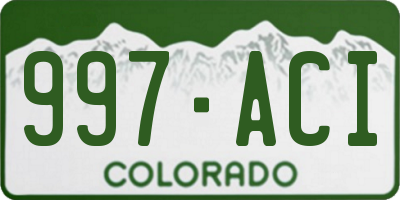CO license plate 997ACI