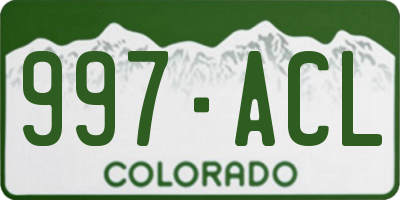 CO license plate 997ACL