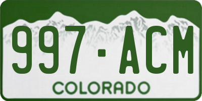 CO license plate 997ACM