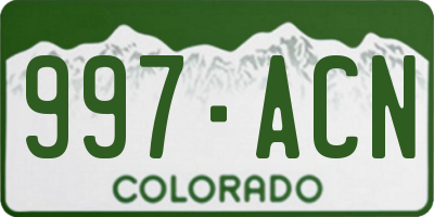 CO license plate 997ACN