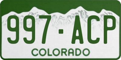 CO license plate 997ACP