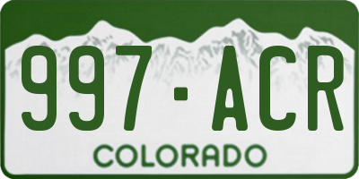 CO license plate 997ACR