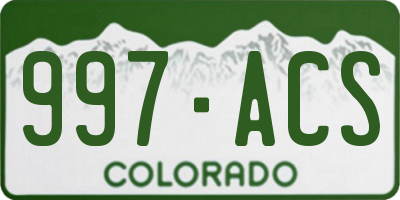 CO license plate 997ACS