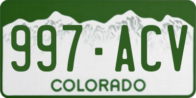 CO license plate 997ACV