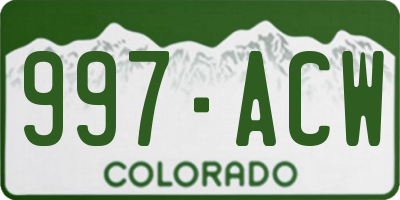 CO license plate 997ACW