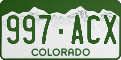 CO license plate 997ACX